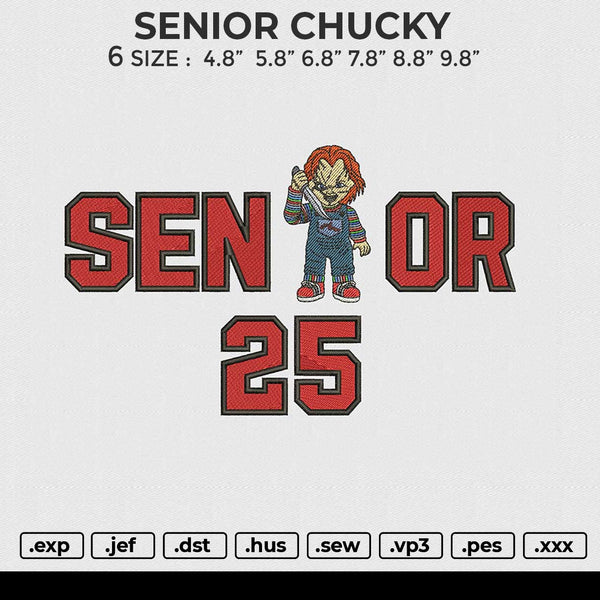 SENIOR CHUCKY Embroidery File 6 size