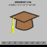 Seniorhat 2106 Embroidery File 6 sizes