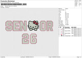 SENIOR HELO KITY 26 Embroidery File 6 size