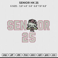 SENIOR HK 25 Embroidery File 6 size