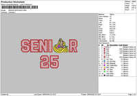 Senior Princess Embroidery File 6 sizes