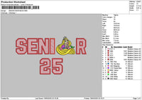 Senior Princess Embroidery File 6 sizes