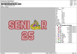 Senior Princess Embroidery File 6 sizes