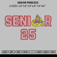 Senior Princess Embroidery File 6 sizes