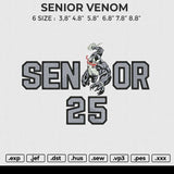 SENIOR VENOM Embroidery File 6 size