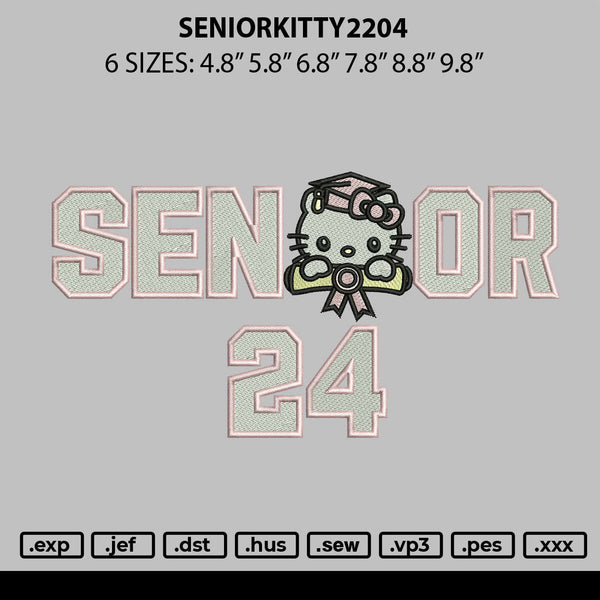 Seniorkitty 2204 Embroidery File 6 sizes