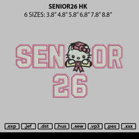 Senior26 Hk Embroidery File 6 sizes