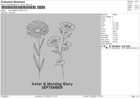 September Flo Embroidery File 6 sizes