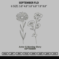 September Flo Embroidery File 6 sizes