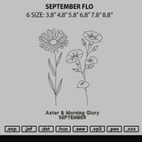 September Flo Embroidery File 6 sizes