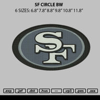 Sf Circle Bw Embroidery File 6 sizes