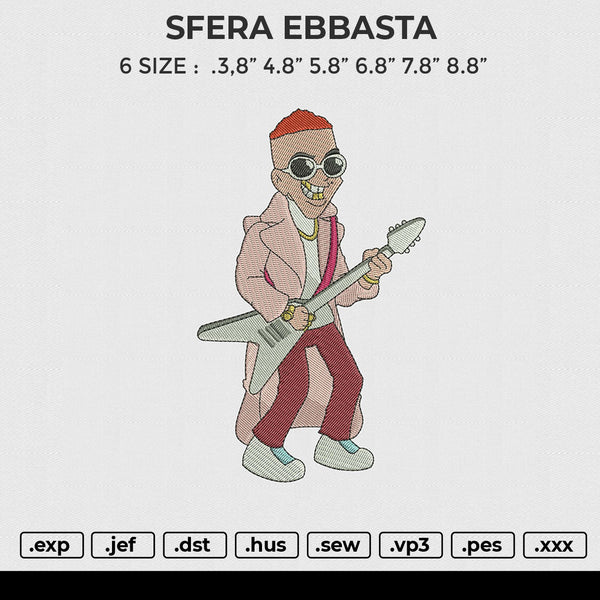 SFERA EBBASTA Embroidery File 6 size