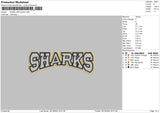 Sharks App Embroidery File 6 sizes