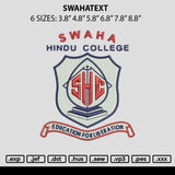 Swahatext Embroidery File 6 sizes