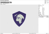 SHIELD WORLD Embroidery File 6 size