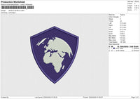 SHIELD WORLD Embroidery File 6 size