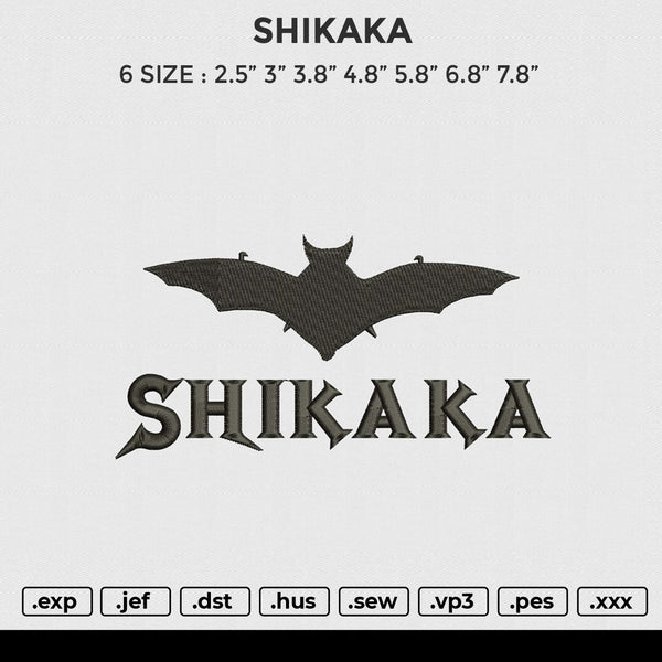 SHIKAKA Embroidery File 6 size