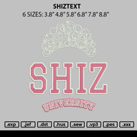 Shiztext Embroidery File 6 sizes