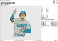SHOHEI Ohtani Embroidery File 6 size
