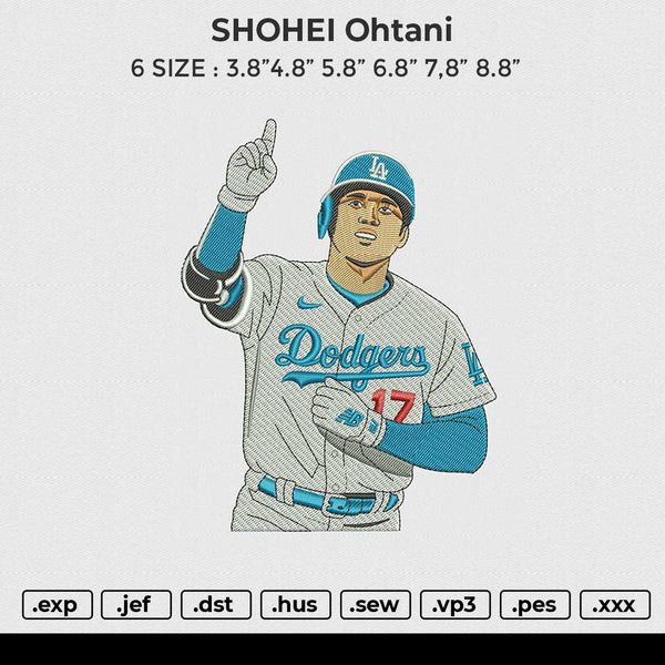 SHOHEI Ohtani Embroidery File 6 size