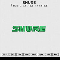 SHURE Embroidery File 6 size