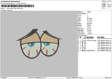 Sick Eyes Embroidery File 6 sizes