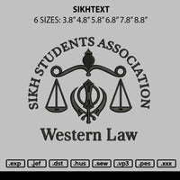 Sikhtext Embroidery File 6 sizes