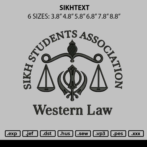 Sikhtext Embroidery File 6 sizes