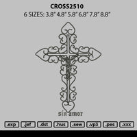 Cross2510 Embroidery File 6 sizes