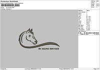 Horsetext Embroidery File 6 sizes
