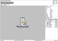 Skycellulartext Embroidery File 6 sizes