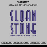 Sloantext Embroidery File 6 sizes