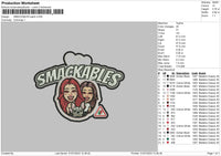 Smack Patch Embroidery File 6 size