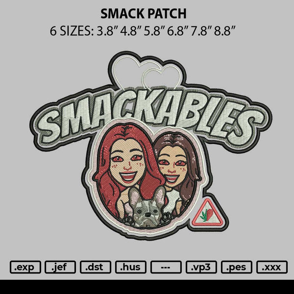 Smack Patch Embroidery File 6 size