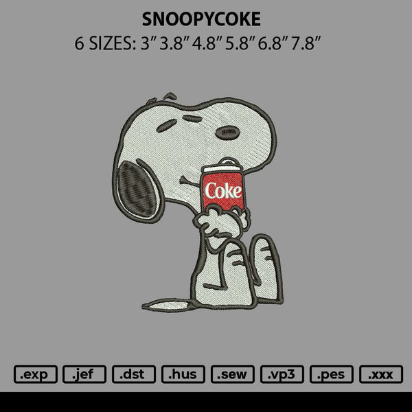 Snoopycoke Embroidery File 6 sizes
