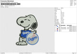 SNOOPY DODGERS Embroidery File 6 size