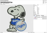 SNOOPY DODGERS Embroidery File 6 size