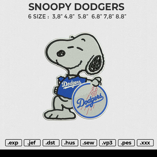 SNOOPY DODGERS Embroidery File 6 size