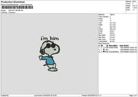 Snoopy Text 0202 Embroidery File 6 sizes