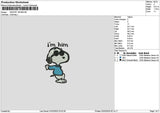 Snoopy Text 0202 Embroidery File 6 sizes
