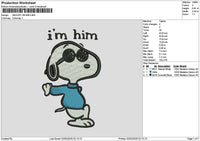 Snoopy Text 0202 Embroidery File 6 sizes