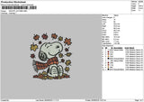 Snoopy Autumn 2609 Embroidery File 6 sizes