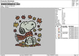 Snoopy Autumn 2609 Embroidery File 6 sizes