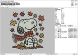 Snoopy Autumn 2609 Embroidery File 6 sizes