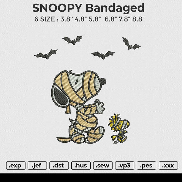 SNOOPY Bandaged Embroidery File 6 size