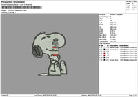 Snoopy Budweiserl Embroidery File 6 sizes