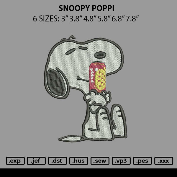 Snoppy Poppi Embroidery File 6 sizes