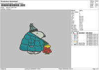 Snoopy Winter 0302 Embroidery File 6 sizes