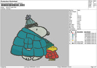 Snoopy Winter 0302 Embroidery File 6 sizes
