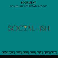 Socialtext Embroidery File 6 sizes